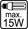 Maximálny príkon pri úspornej žiarivke 15W