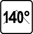 Uhol svietenie zdroja 140 stupňov