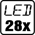 Počet LED čipov - 28