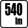 Svetelný tok v lumenoch - 540 lm
