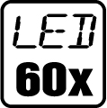 Počet LED čipov - 60x