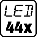 Počet LED čipov - 44x