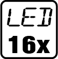 Počet LED čipov - 16x