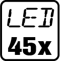 Počet LED čipov - 45x