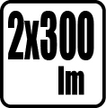 Svetelný tok v lumenoch - 2x300lm