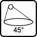 Uhol svietenia - 45 stupňov