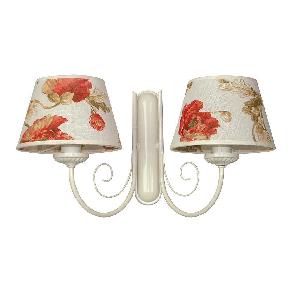 Аплик АМАЛФИ, крем, абажури Камелот, 2xE27