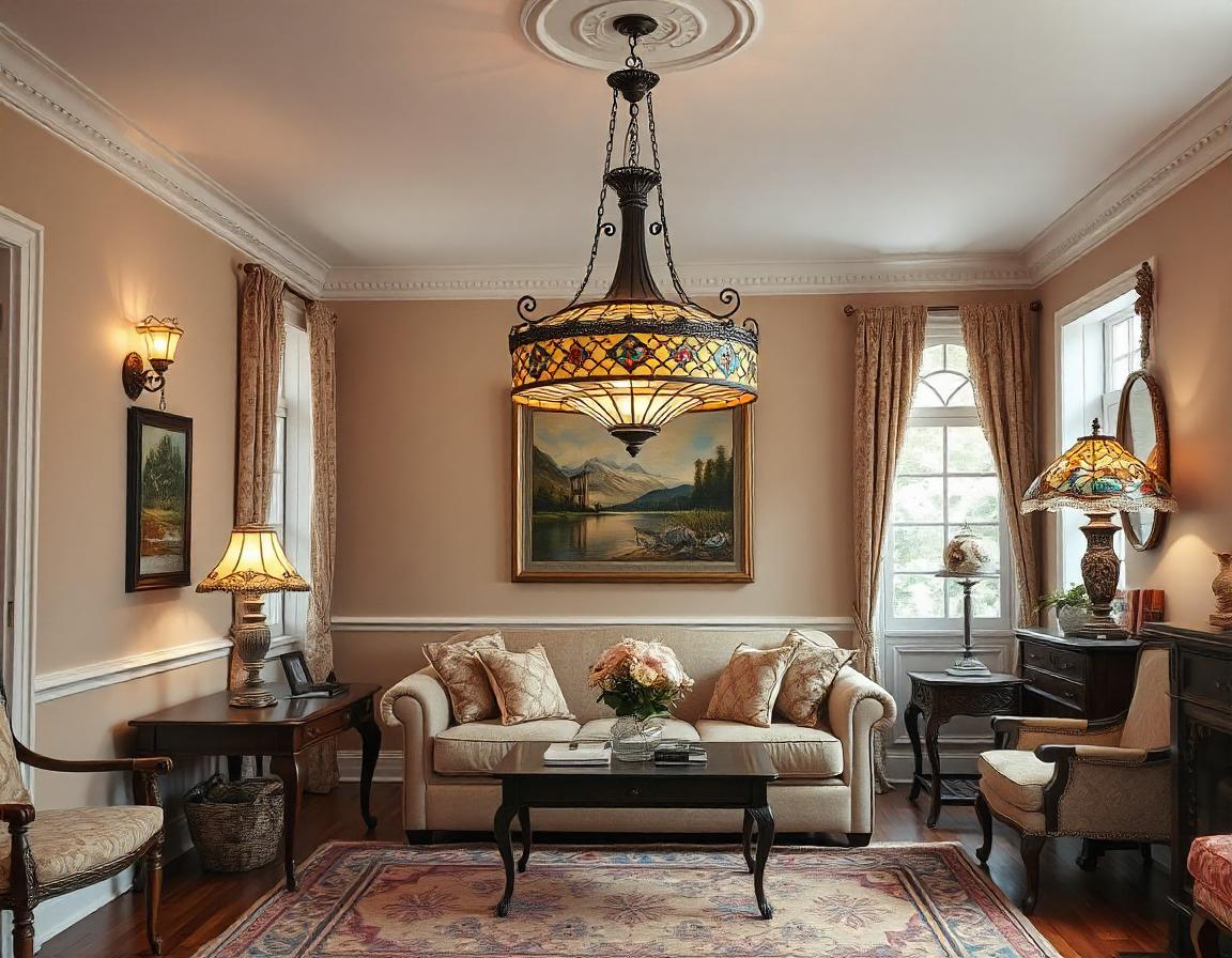 Всекидневна стая с осветление Тифани