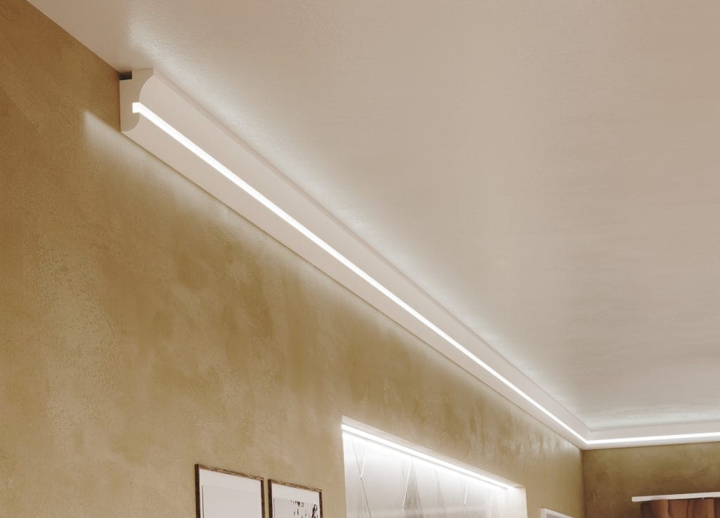ДЕКОРАТИВЕН ПРОФИЛ ЗА ВГРАДЕНО LED ОСВЕТЛЕНИЕ RAY decor, RP111 - стена